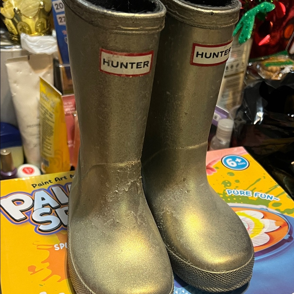 Hunter Metallic Gold Boots
